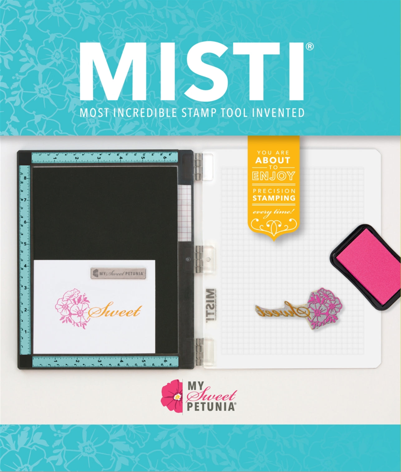 My Sweet Petunia Original Laser Etched Misti Stamp Tool - Teal